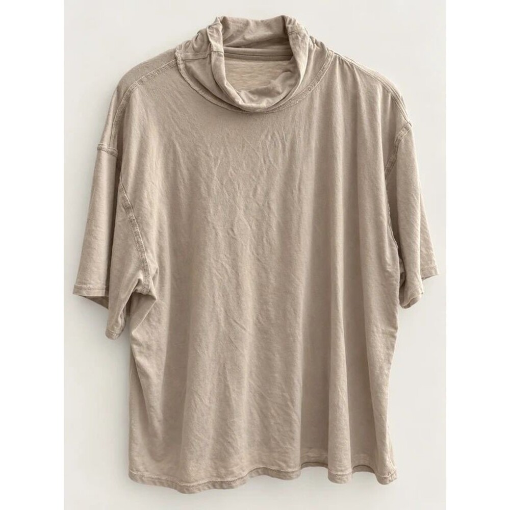 Lululemon Beige Cowl Neck Oversized Short Sleeve Top Large